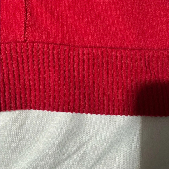 NWT Vince Camuto Holiday Sweater Tulip Red Size XS Loose Fit Snap Collar Closure - Picture 11 of 14